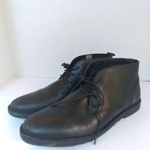 Classic Black Leather Chukka Boots Casual Dress Shoes‎ Minimalist Desert Boots